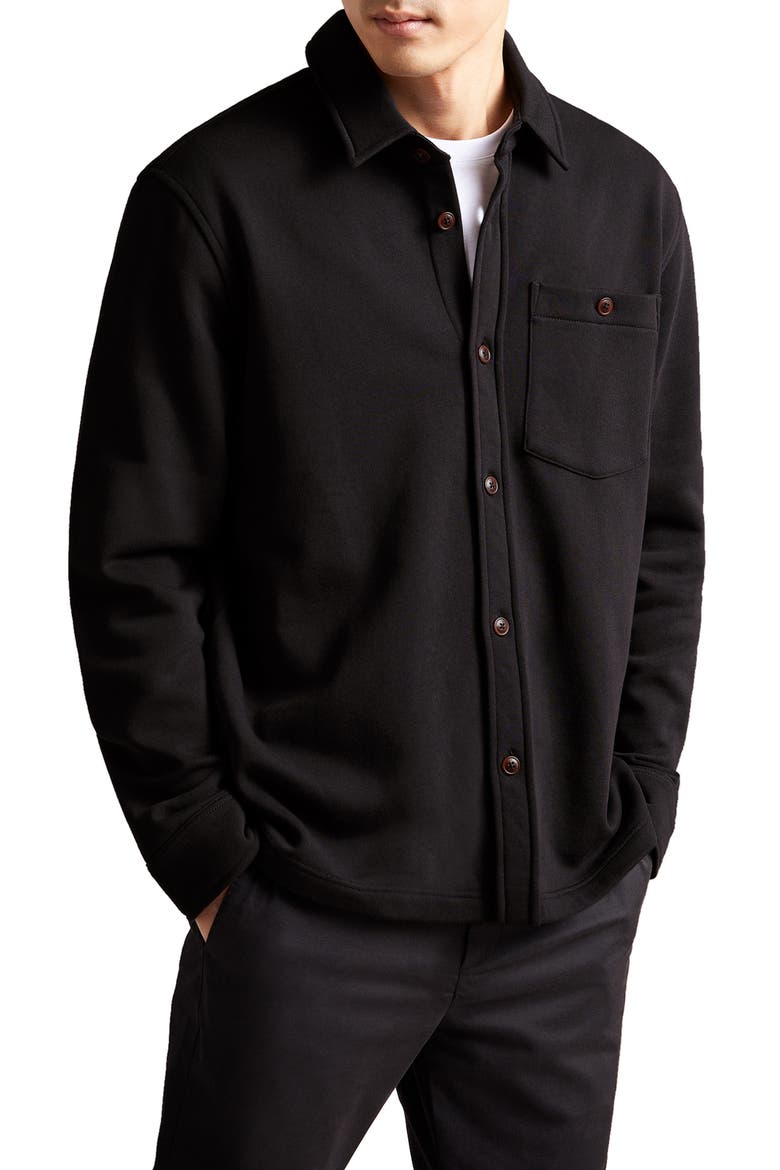 Bromlee Cotton Overshirt, Main, color, BLACK