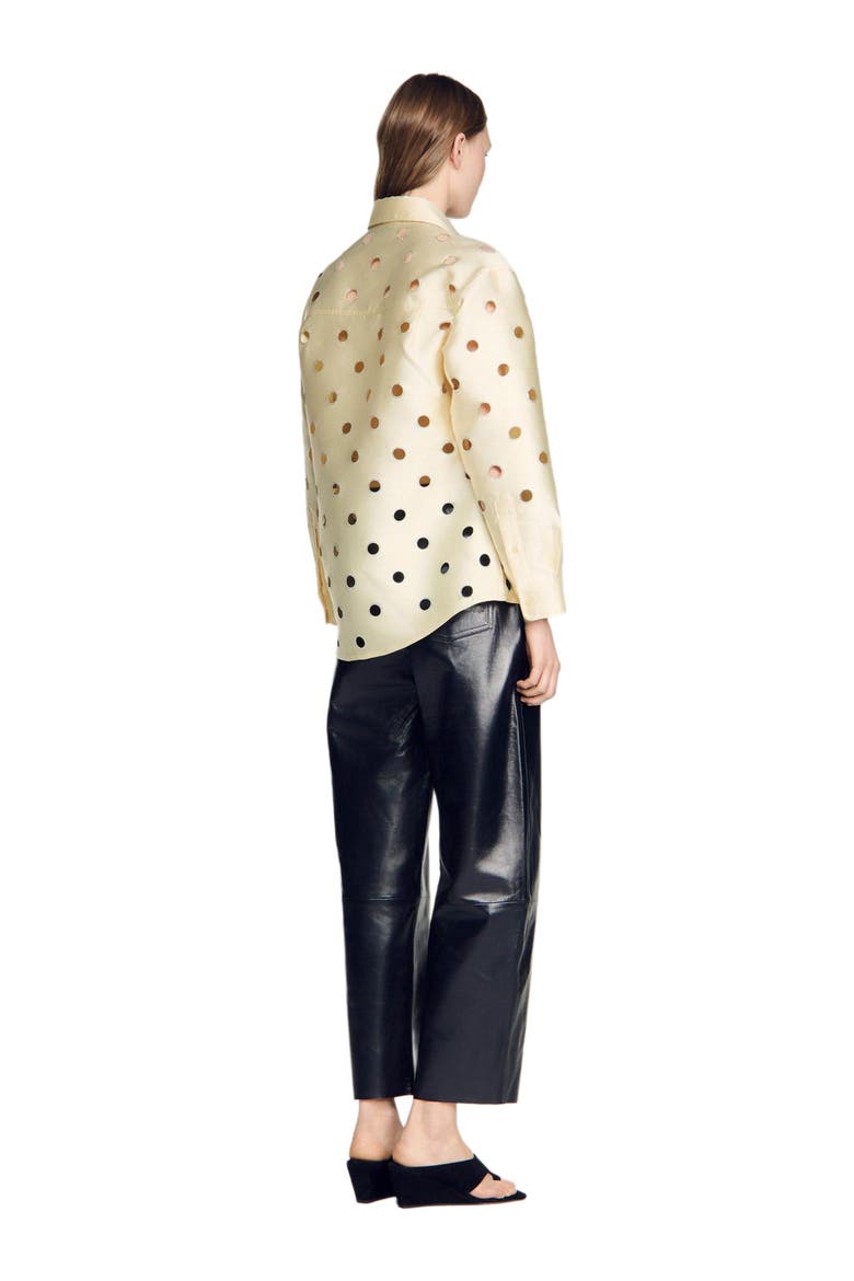 Openwork rhinestone shirt, Alternate, color, Vanilla