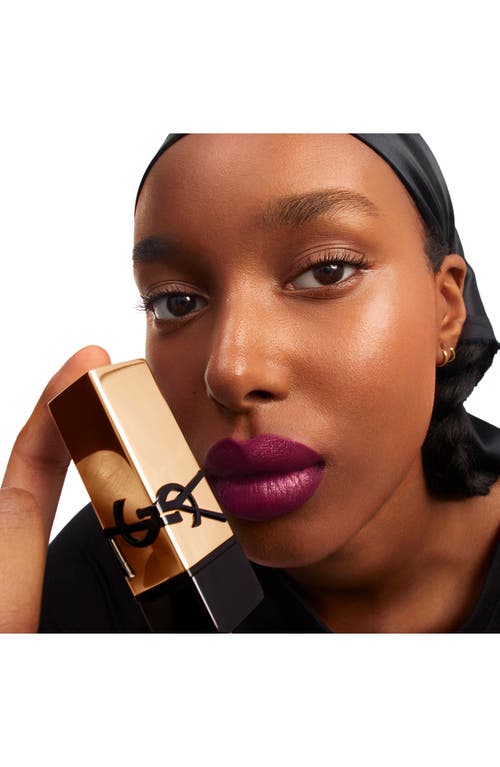 Saint Laurent Yves  Rouge Pur Couture Caring Satin Lipstick With Ceramides In P1 Liberated Plum