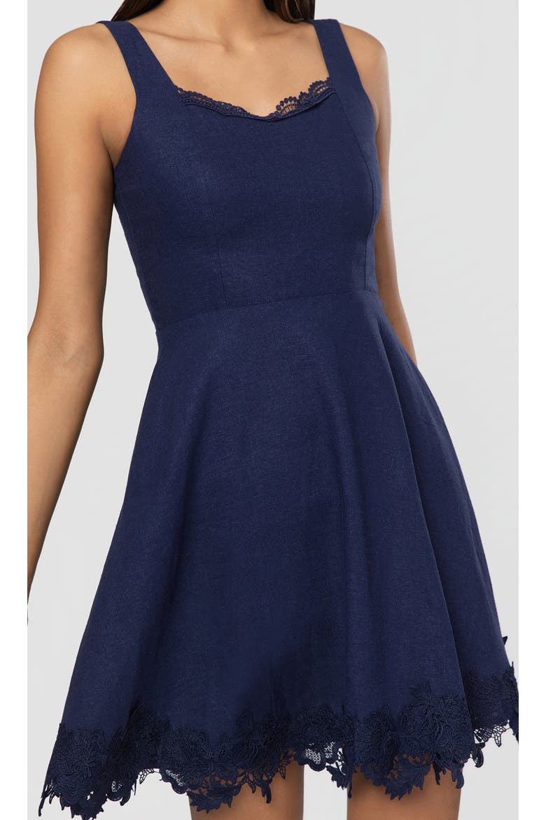 Ivy Linen Dress, Alternate, color, French Navy