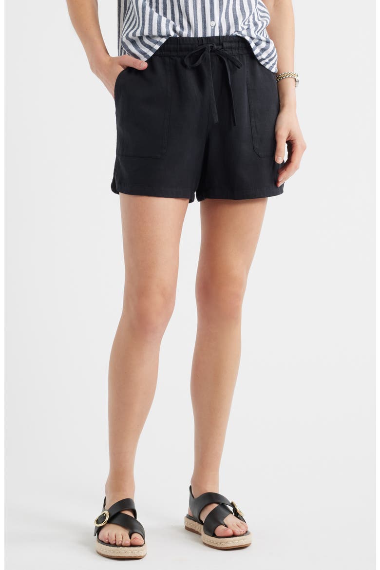 Pull-On Woven Shorts, Main, color, BLACK