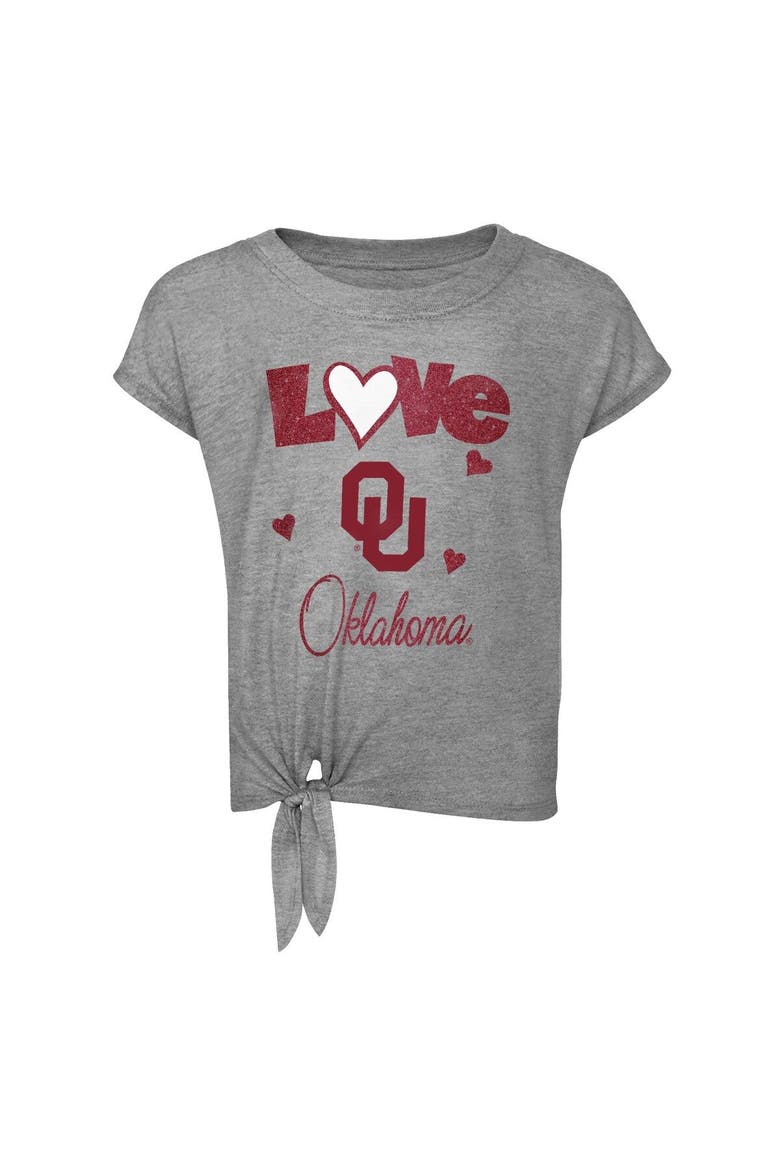 Infant Heather Gray/Crimson Oklahoma Sooners Forever Love T-Shirt & Leggings Set, Alternate, color, Heather Gray