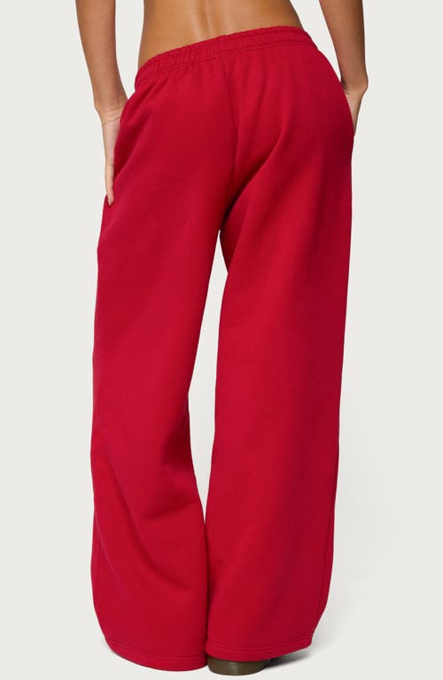 Edikted Major Wide Leg Sweatpants In Red