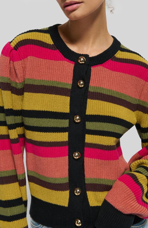 Shop Nation Ltd Carmela Stripe Cotton & Alpaca Cardigan In Vintage Stripe