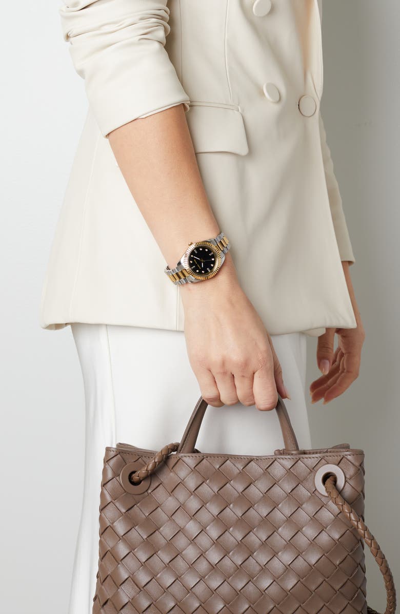 Rachie Shnay Illuminate Bracelet Watch, 36mm, Alternate, color, Black