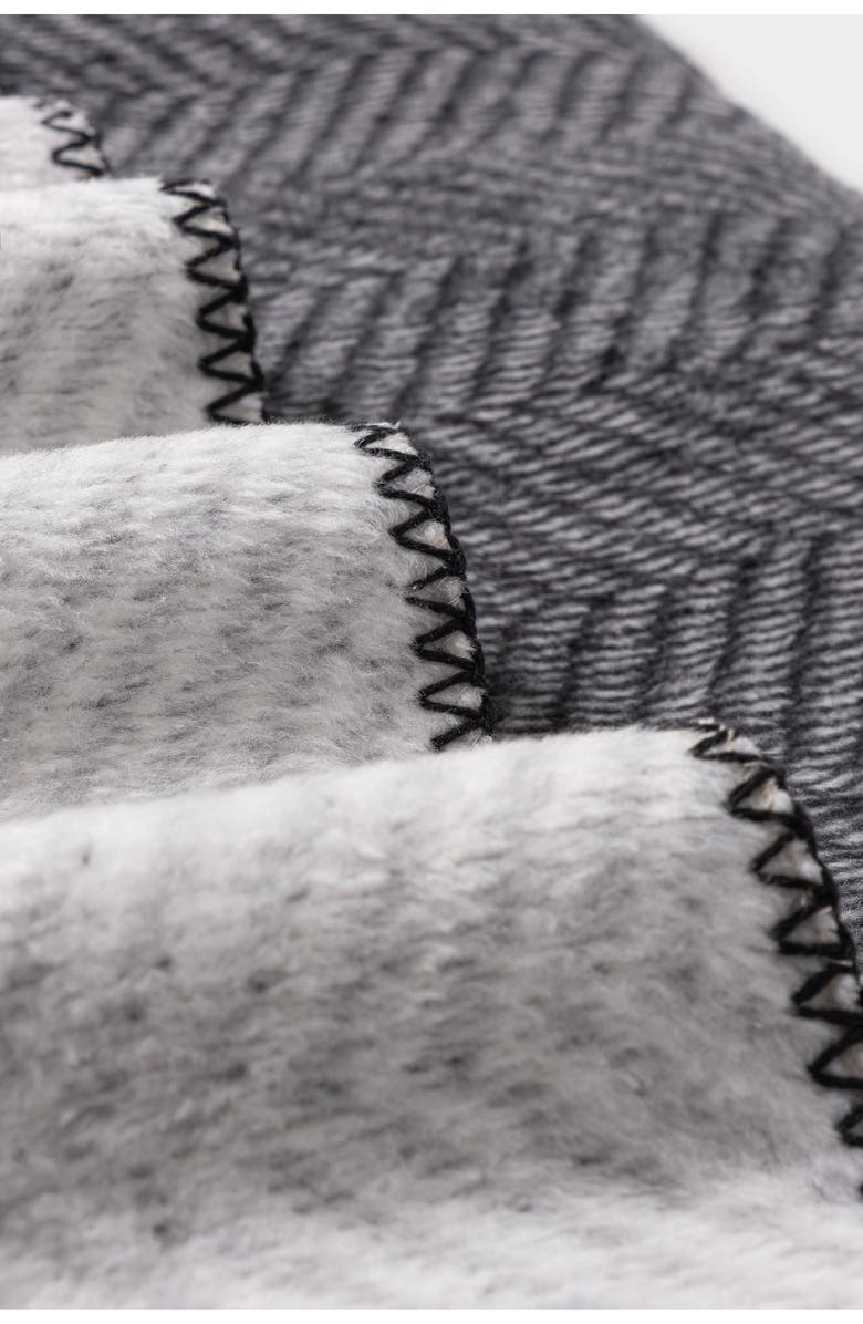 Brooks Brothers Logo Turkish Cotton Throw Blanket, Alternate, color, Black