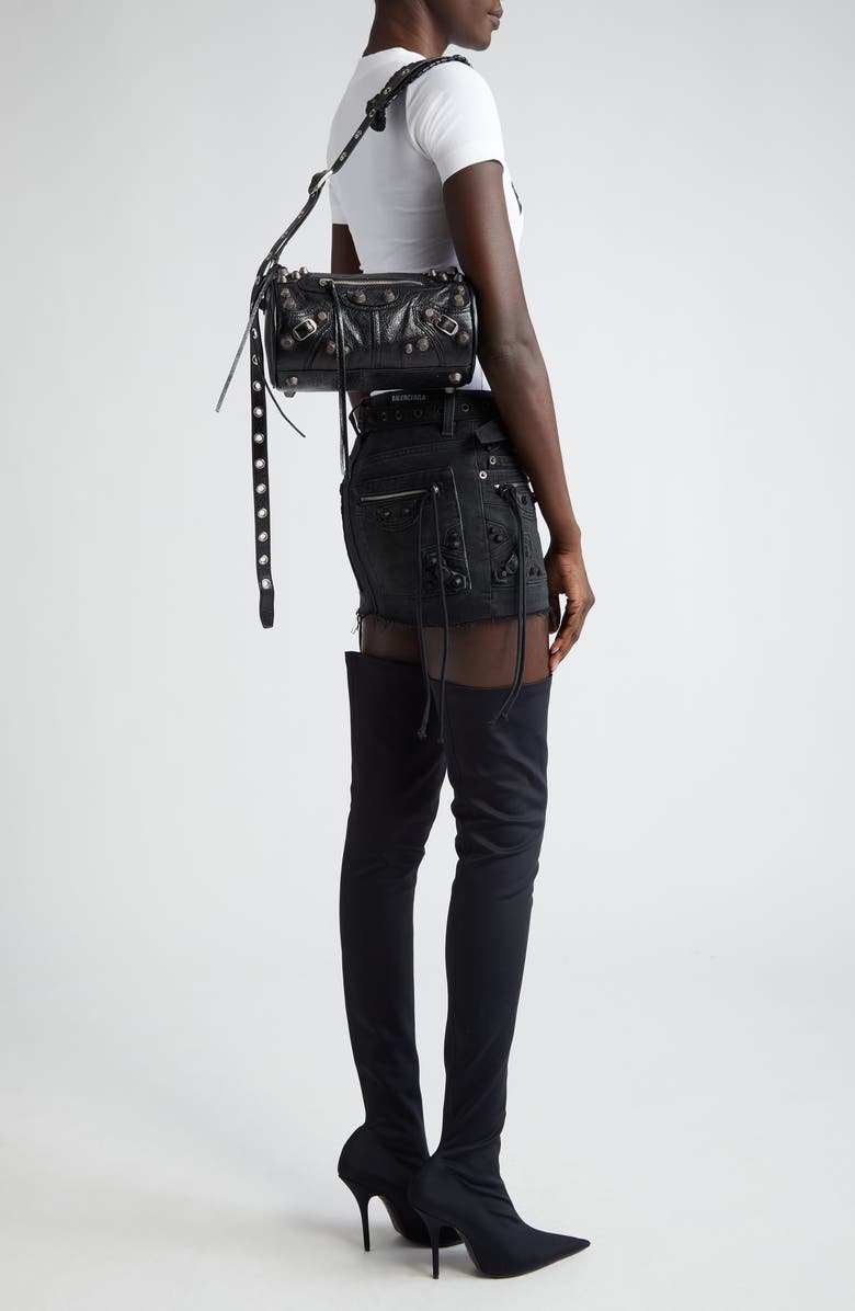 Balenciaga Le Cagole Lambskin Leather Cylinder Crossbody Bag, Alternate, color,