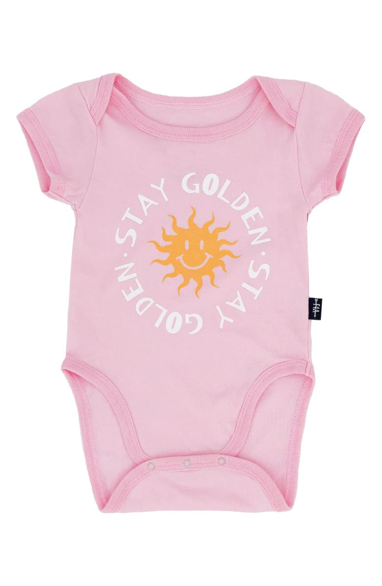 Feather 4 Arrow Stay Golden Cotton Bodysuit, Main, color, 