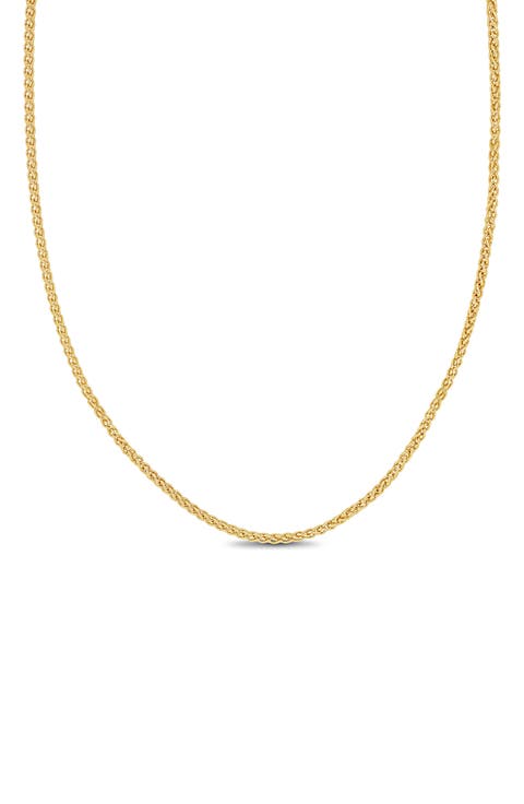 14K Gold Wheat Chain Necklace