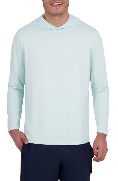 Textured Piecing Long Sleeve Hooded Rashguard
