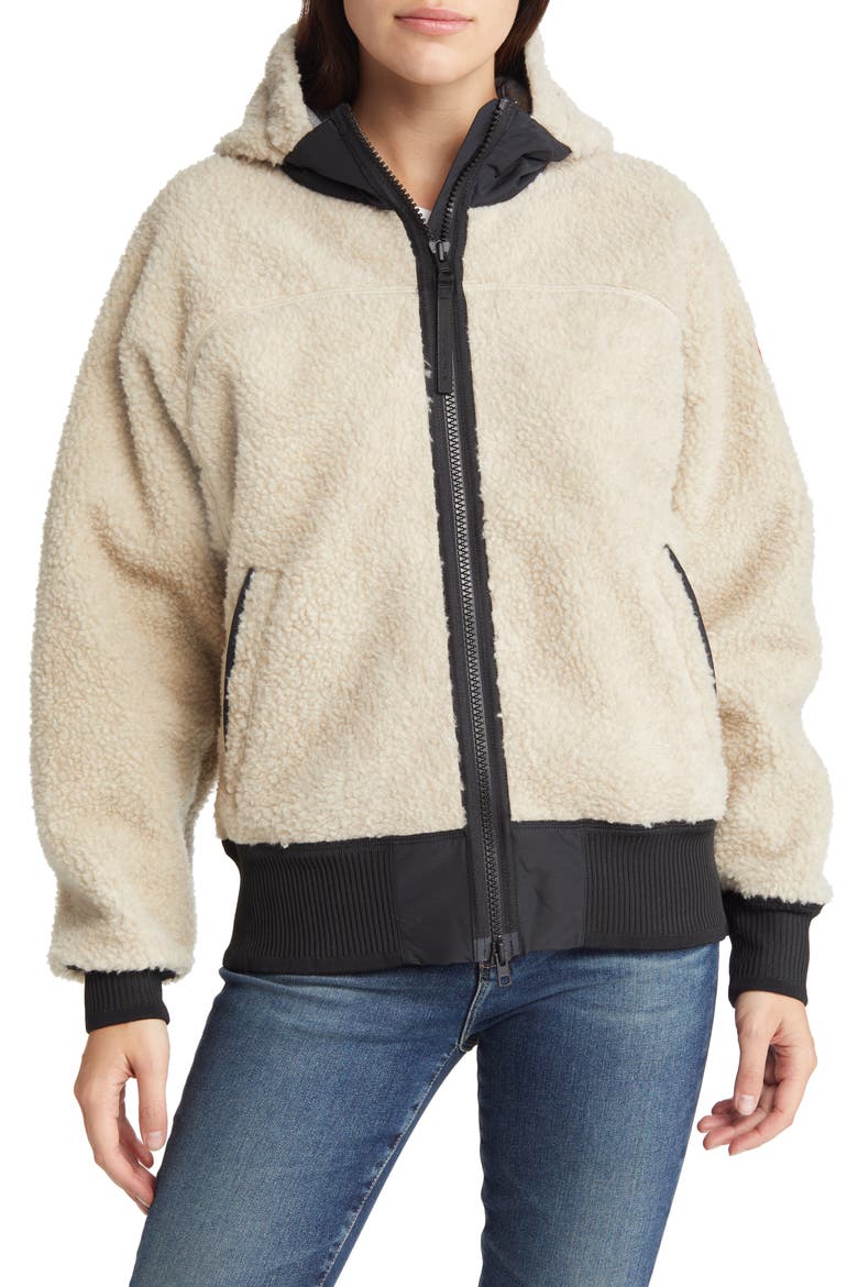 Simcoe Fleece Zip-Up Hooded Jacket, Alternate, color, LIGHT TAN-TAN CLAIR