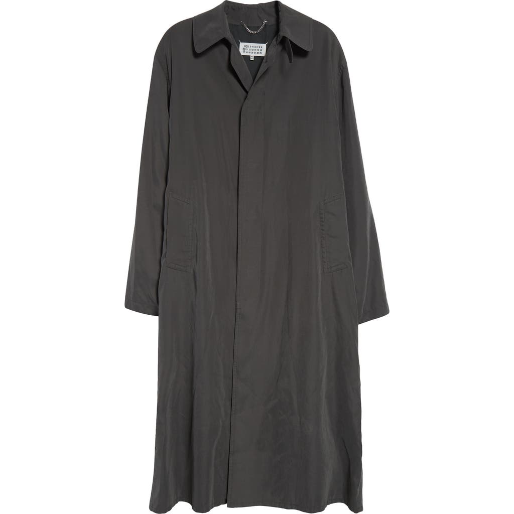 Maison Margiela Peached Twill Trench Coat In Gray