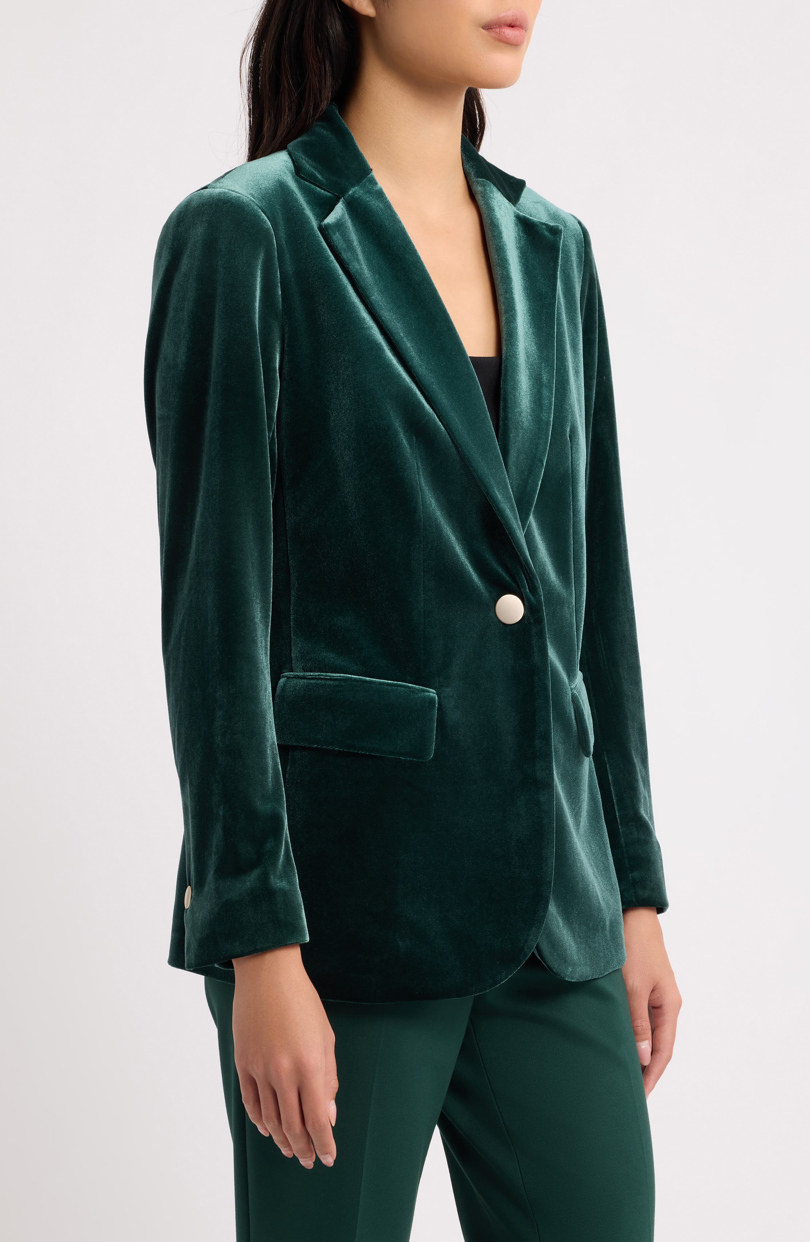 Anne Klein One-Button Notched Collar Blazer (Women) | Nordstrom