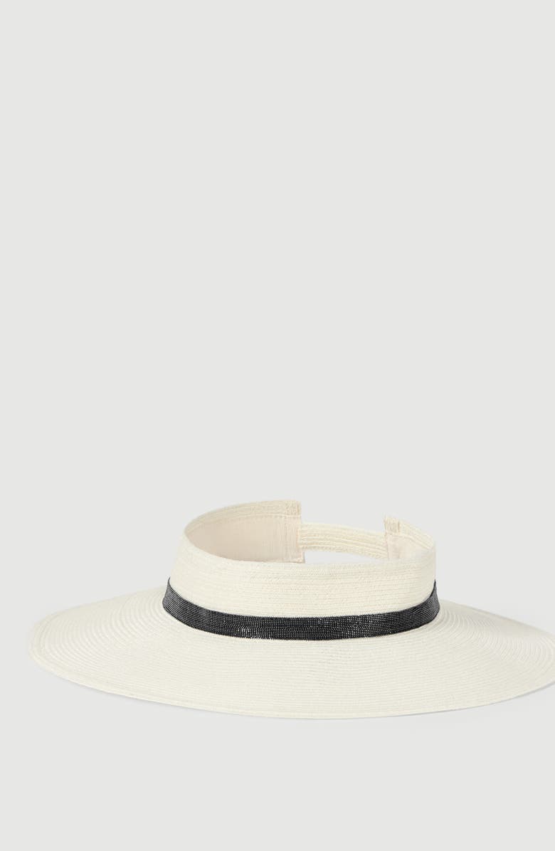 Brunello Cucinelli Hemp visor, Alternate, color, White