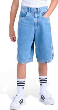 adidas Originals Kids' 3-Stripes Denim Shorts