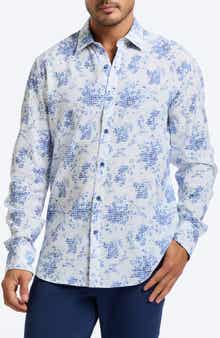 Angola Classic Fit Floral Jacquard Button-Up Shirt