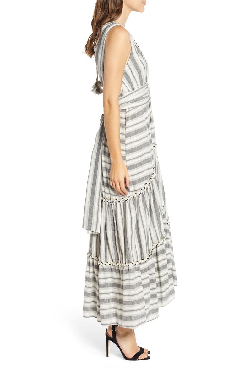 Sandrine Maxi Dress, Alternate, color, GREY STRIPE
