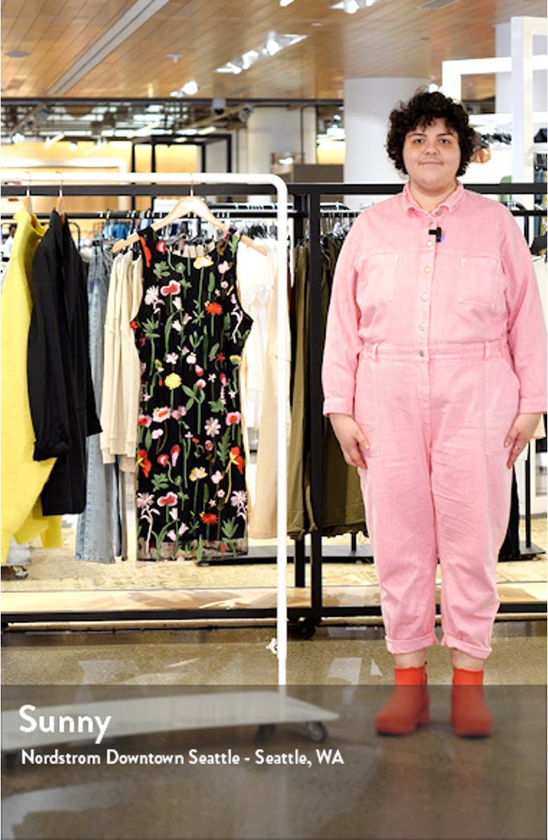 Embroidered Sleeveless Sheath Dress, sales video thumbnail