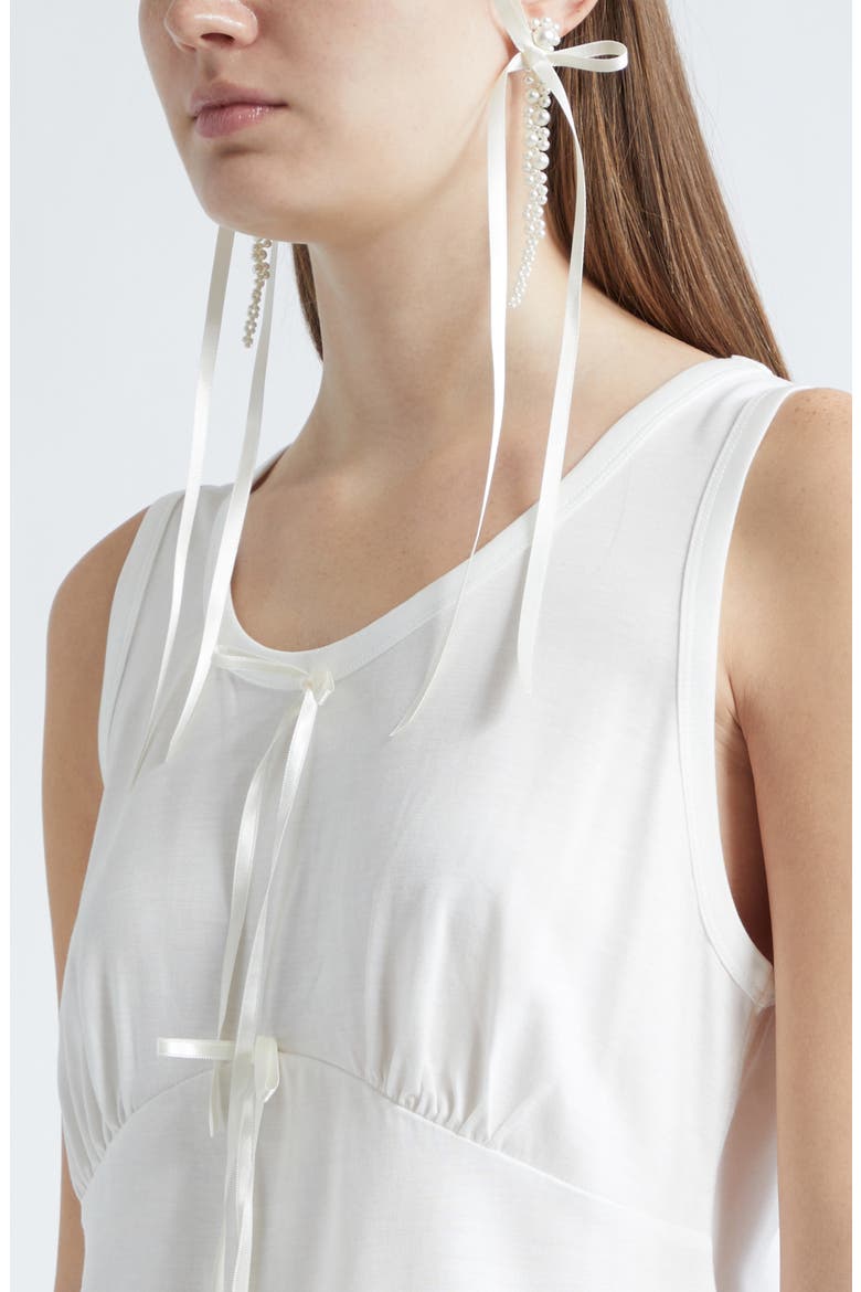 Gathered Bust Bow Tank, Alternate, color, IVORY/ IVORY