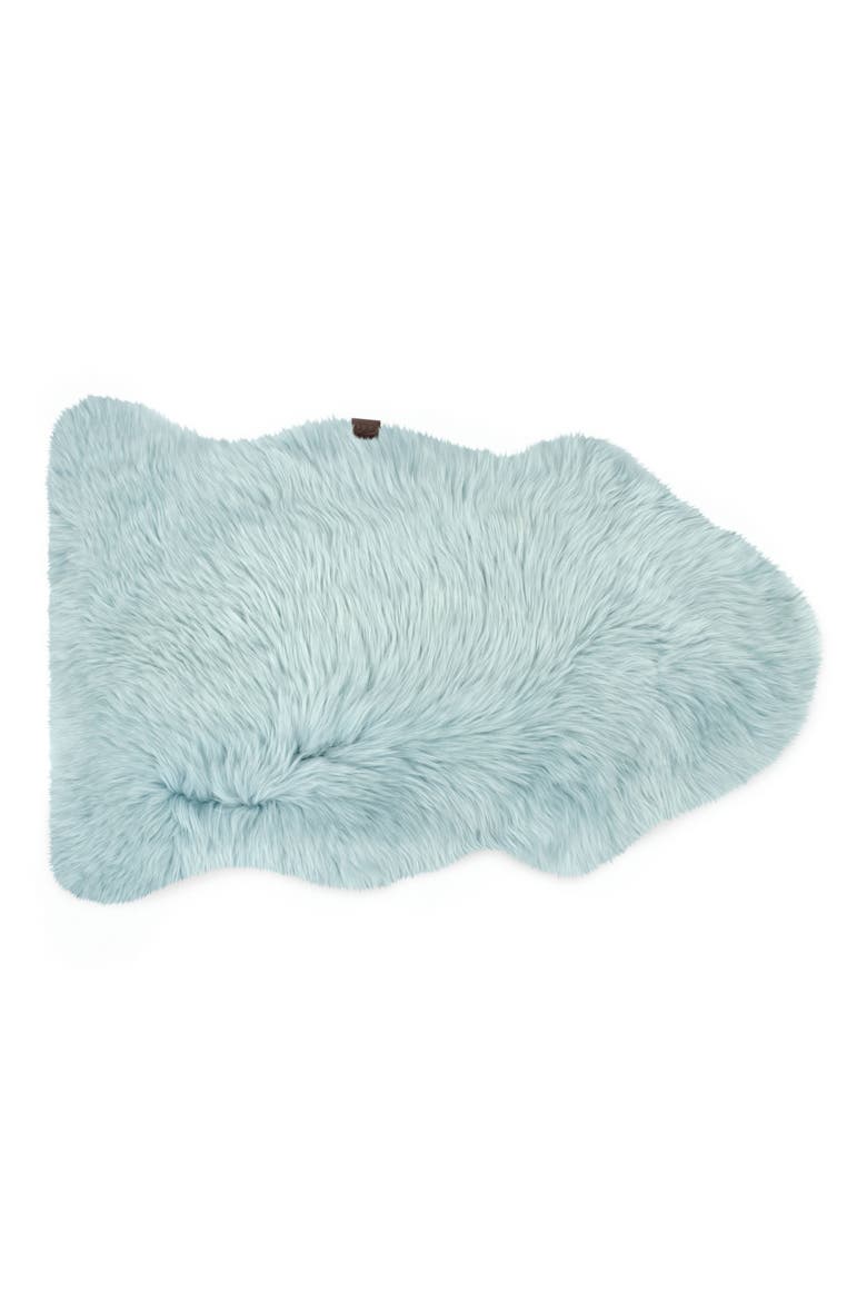 Genuine Shearling Rug, Main, color, DUSTY AQUA