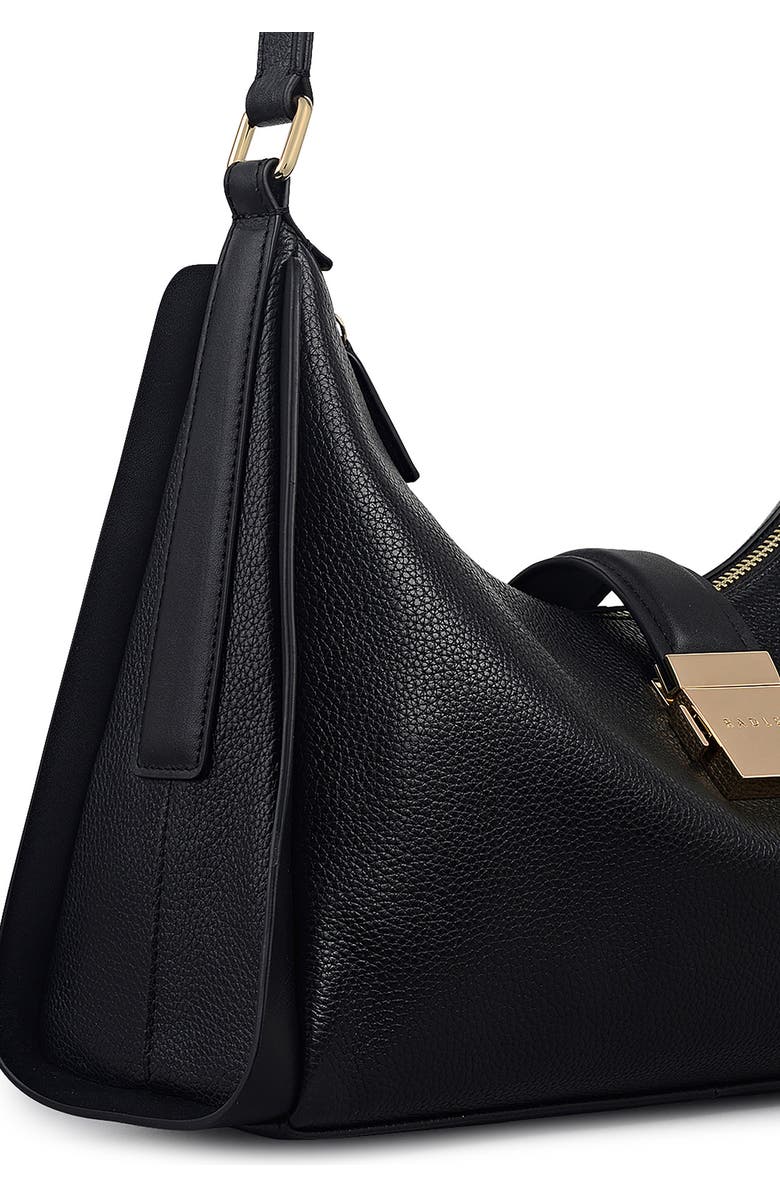 Radley Sloane Mews Pebbled Leather Shoulder Bag, Alternate, color, Black