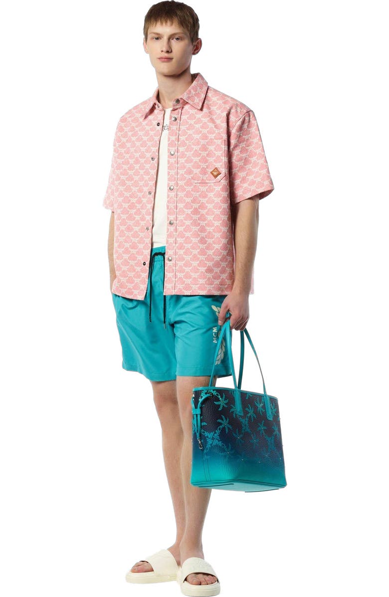 MCM Liz Shopper in Studded Palm Canvas, Alternate, color,