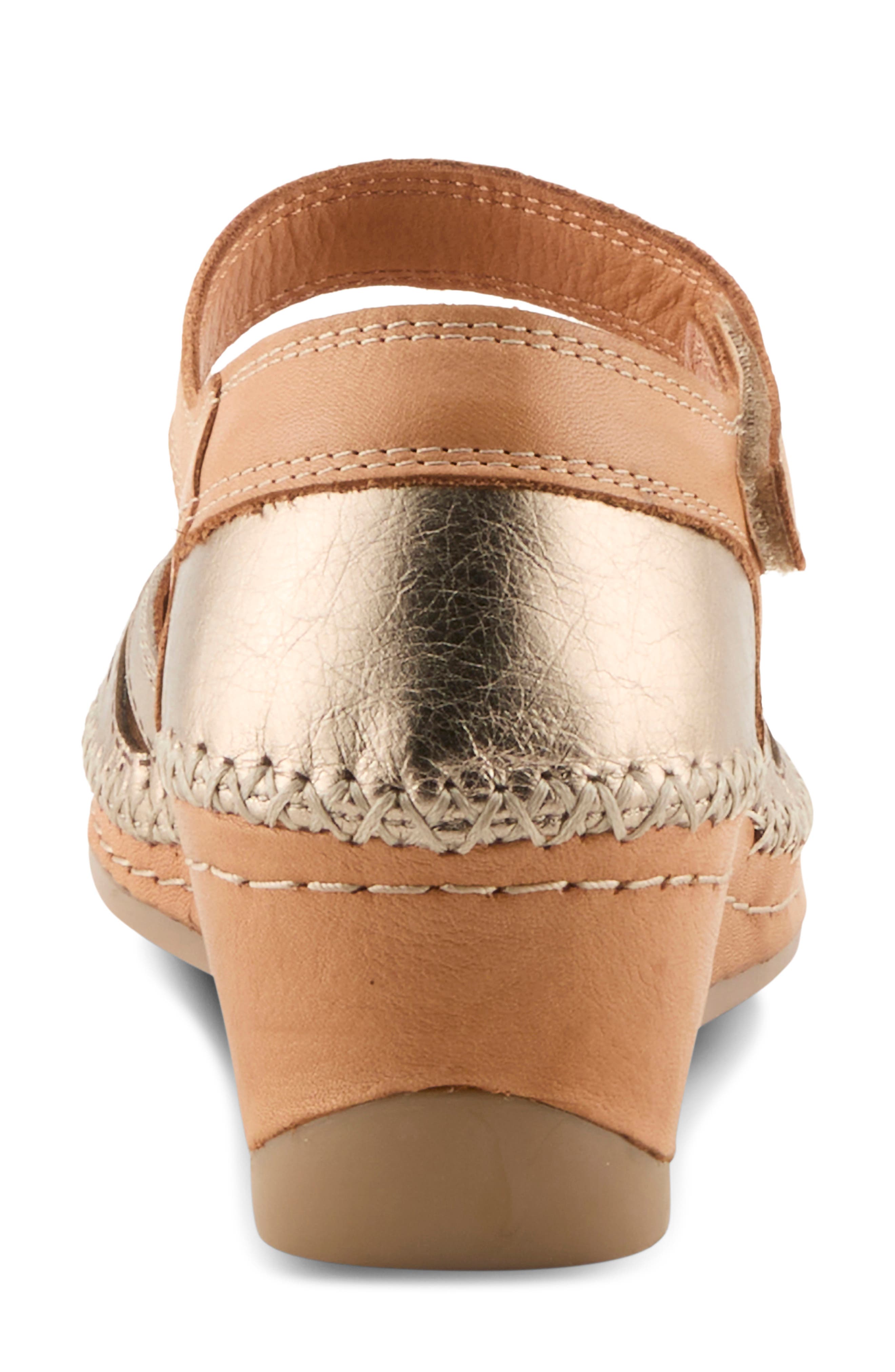 Ezlyn Ankle Strap Wedge Pump, Alternate, color, BRONZE MULTI
