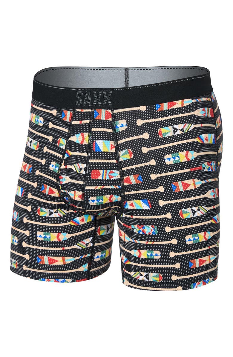 SAXX Quest Quick Dry Mesh Boxer Briefs, Alternate, color, Black Multi