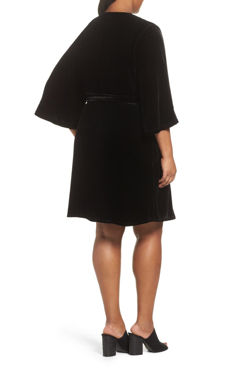 Eileen Fisher Velvet Wrap Dress, Alternate, color, 