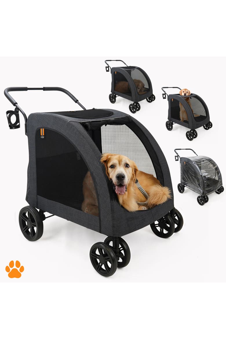 Raincover Pet Stroller, 110 Pound Capacity, Alternate, color, Black