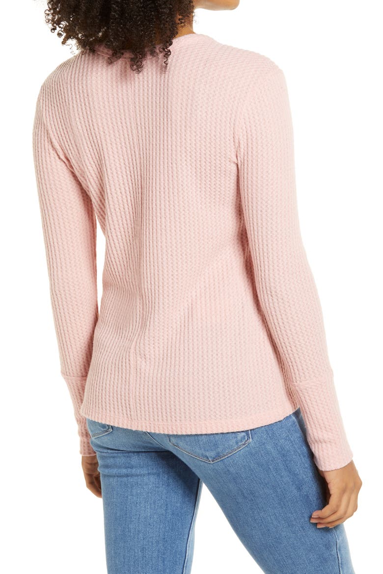 High Cuff Henley Top, Alternate, color, PINK BRIDE