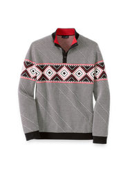 Paul Fredrick Cotton 4-button Mock Neck Sweater