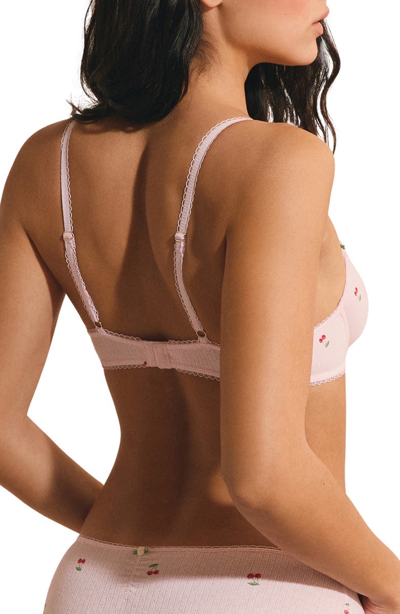 Etam Sleepover Classique Underwire Stretch Cotton Balconette Bra, Alternate, color, Imp Fond Rose