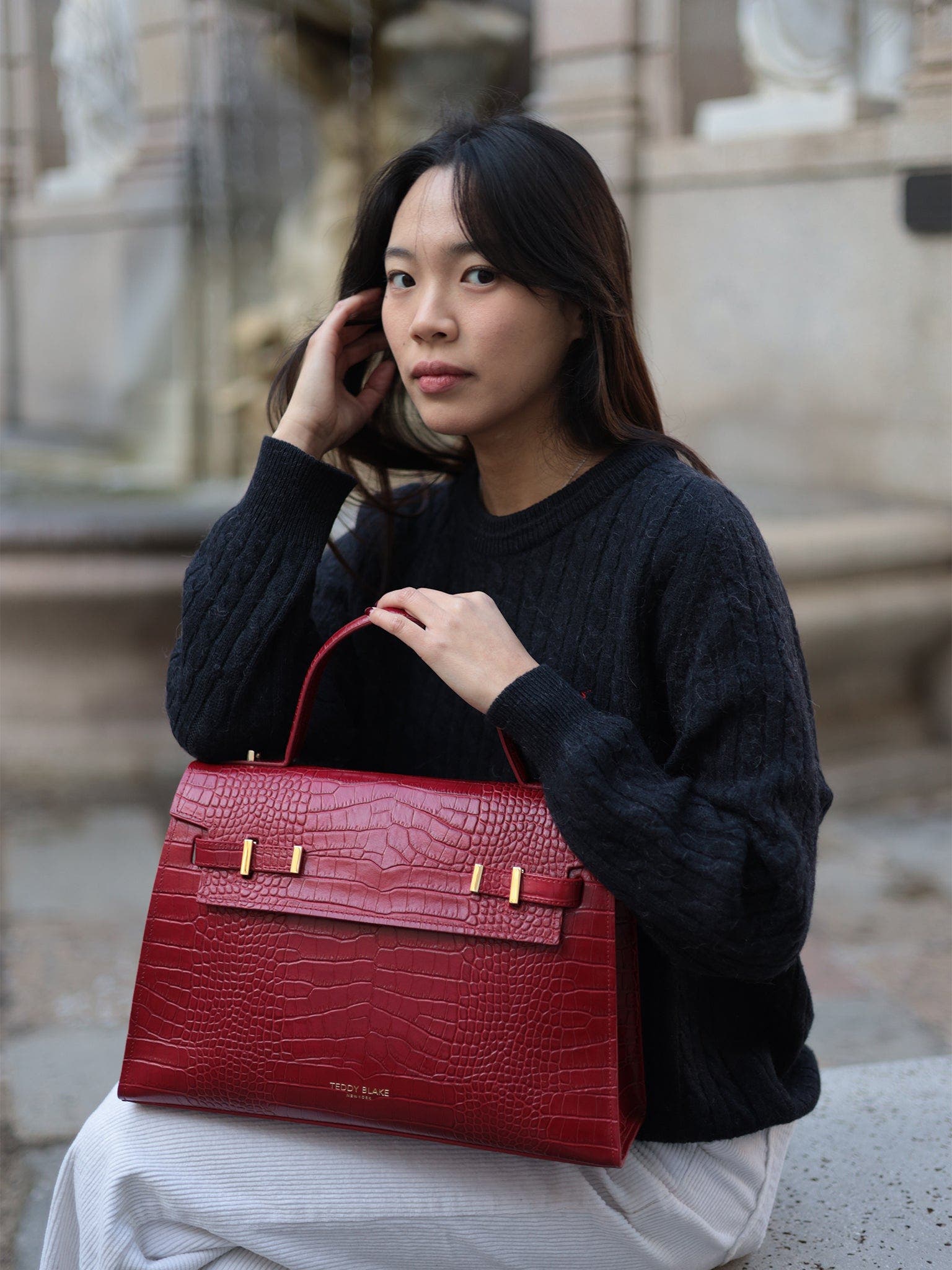 Teddy Blake Ava Croco  14", Alternate, color, Dark Red