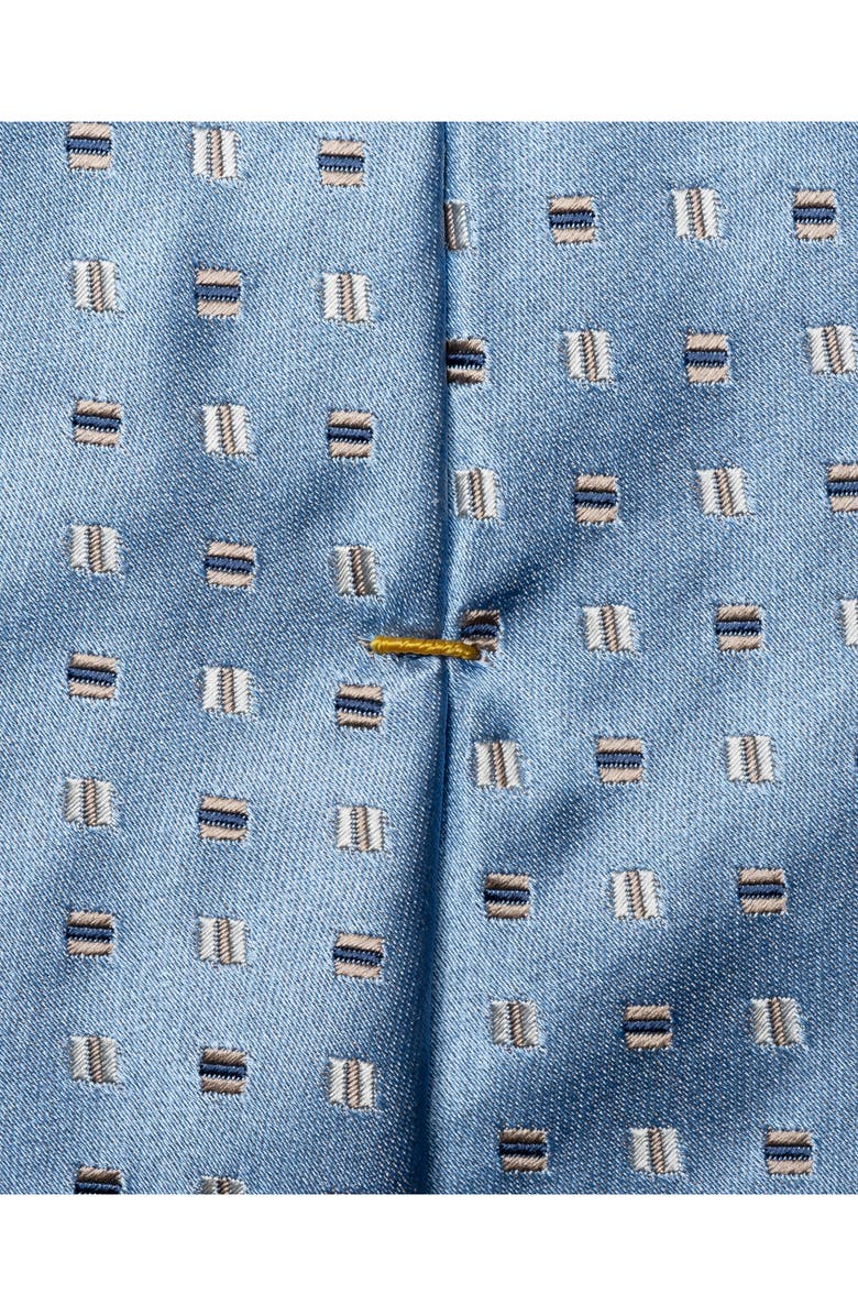 Eton Neat Geometric Pattern Silk Tie, Alternate, color, Light Blue