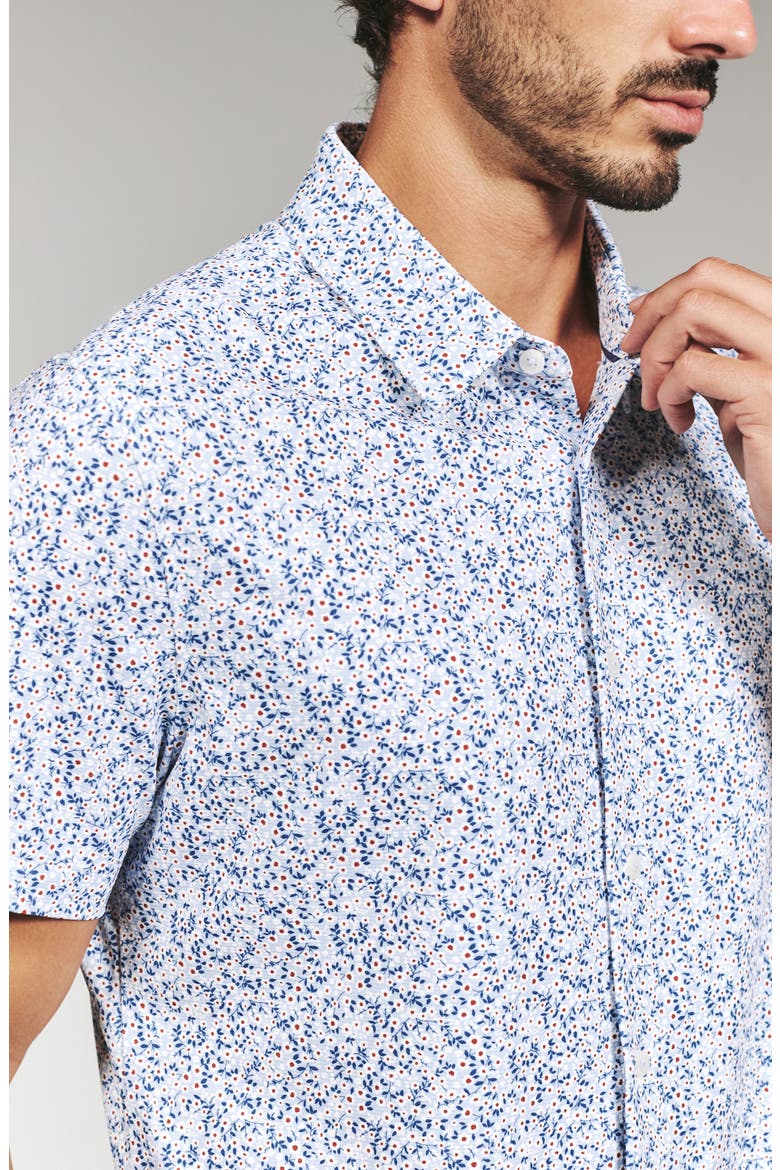 Mercer Floral Short Sleeve Button-Up Shirt, Alternate, color, LIGHT BLUE