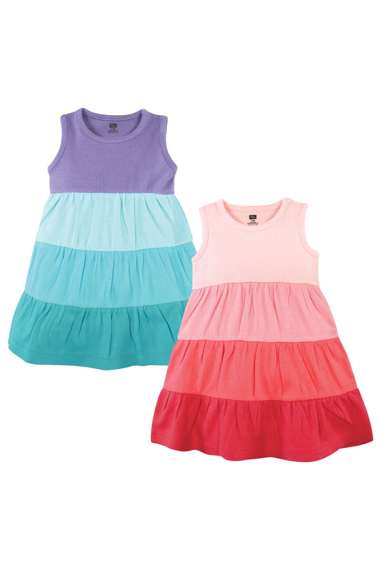Two Pack Baby Dress Set, Alternate, color, Ombre Coral Teal