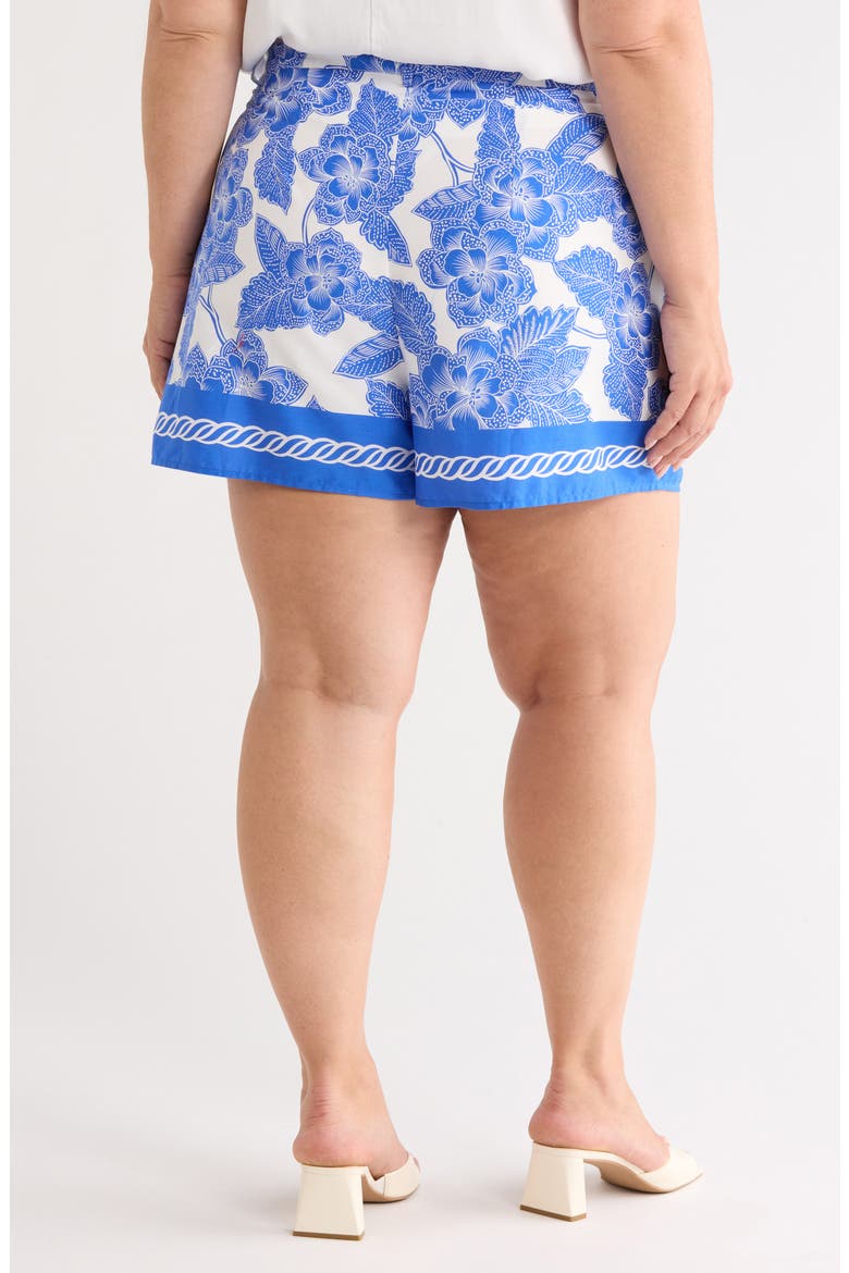 Rency Floral Arvery Pleated Shorts, Alternate, color, WHITE BLUES