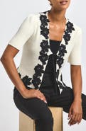 Derek Lam 10 Crosby Maes Floral Lace Embellished Tie Front Cardigan