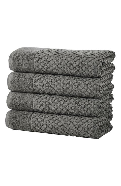 Diamond Waffle Texture 6-Pack Hand Towel Set