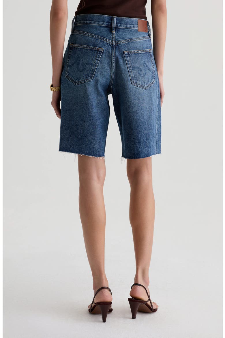 Hattie Raw Hem High Waist Denim Barrel Shorts, Alternate, color, NOSTALGIA