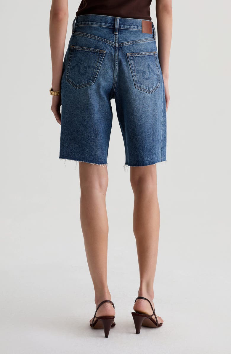 AG Hattie Raw Hem High Waist Denim Barrel Shorts, Alternate, color, 