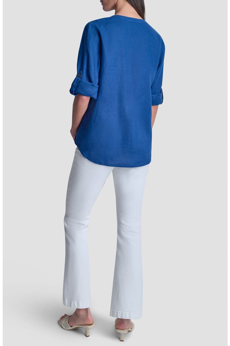 Linen Button-Up Shirt, Alternate, color, ADMIRAL