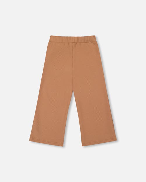 Deux Par Deux Waffle Flare Leg Pants In Brown