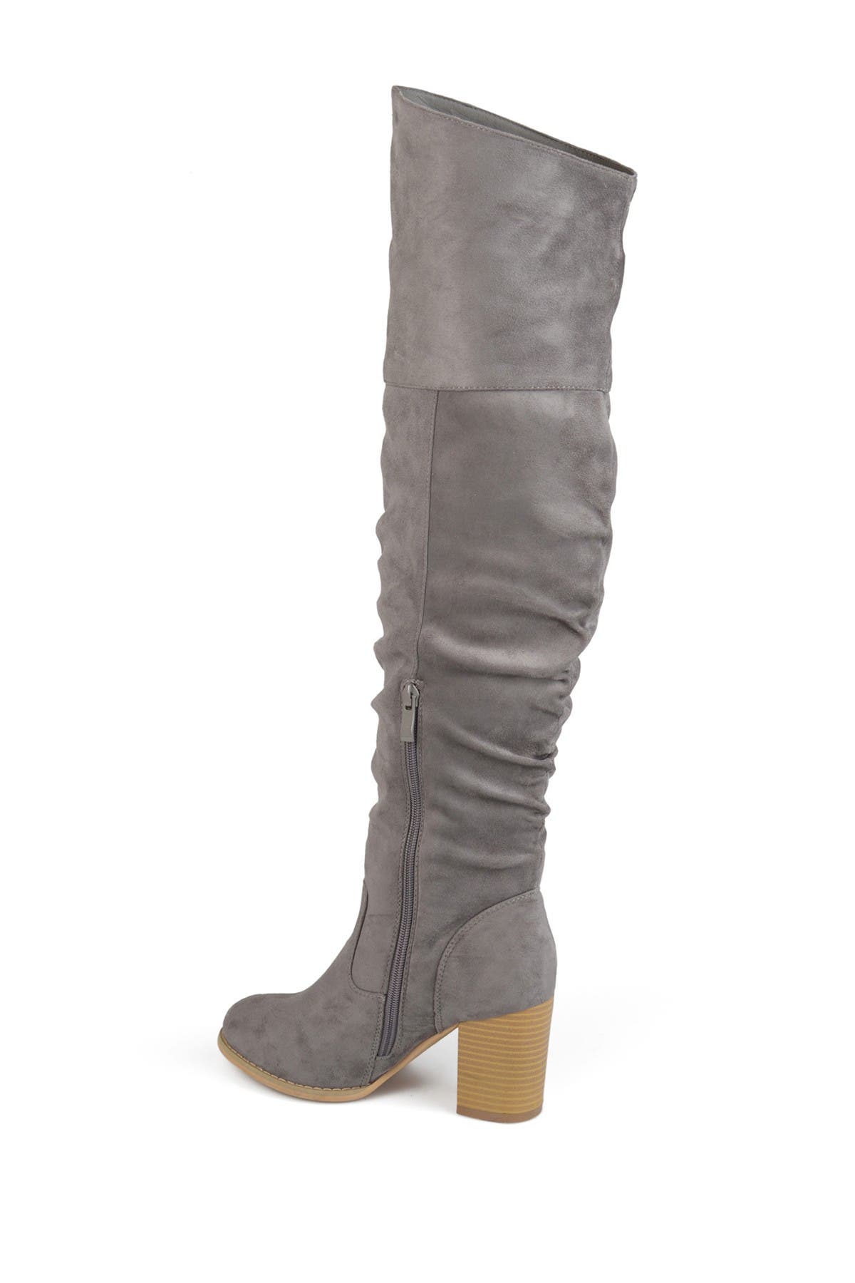 Journee Collection Kaison Wide Calf Ruched Tall Boot - Wide Calf, Alternate, color, Grey