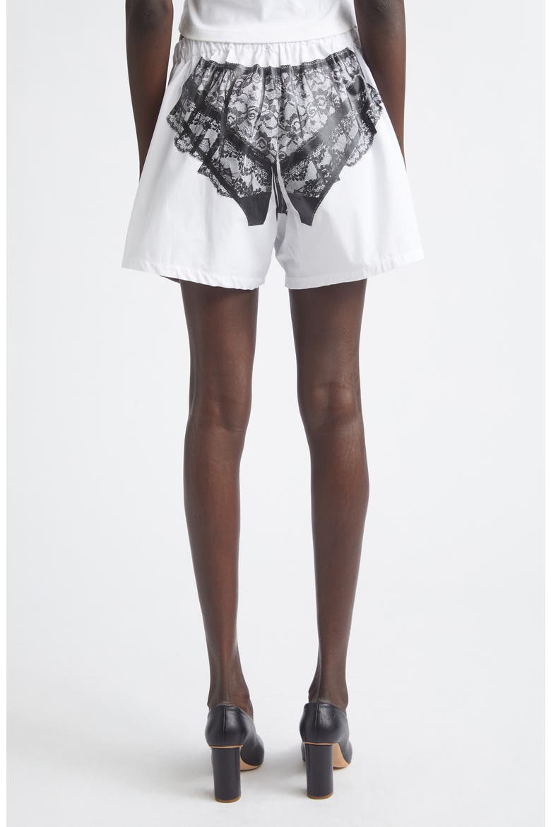 Trompe l'Oeil Lingerie Poplin Boxer Shorts, Alternate, color, WHITE