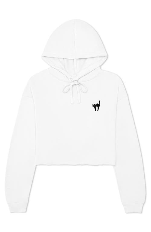 DALIX DALIX BLACK CAT CROPPED FLEECE HOODIE 