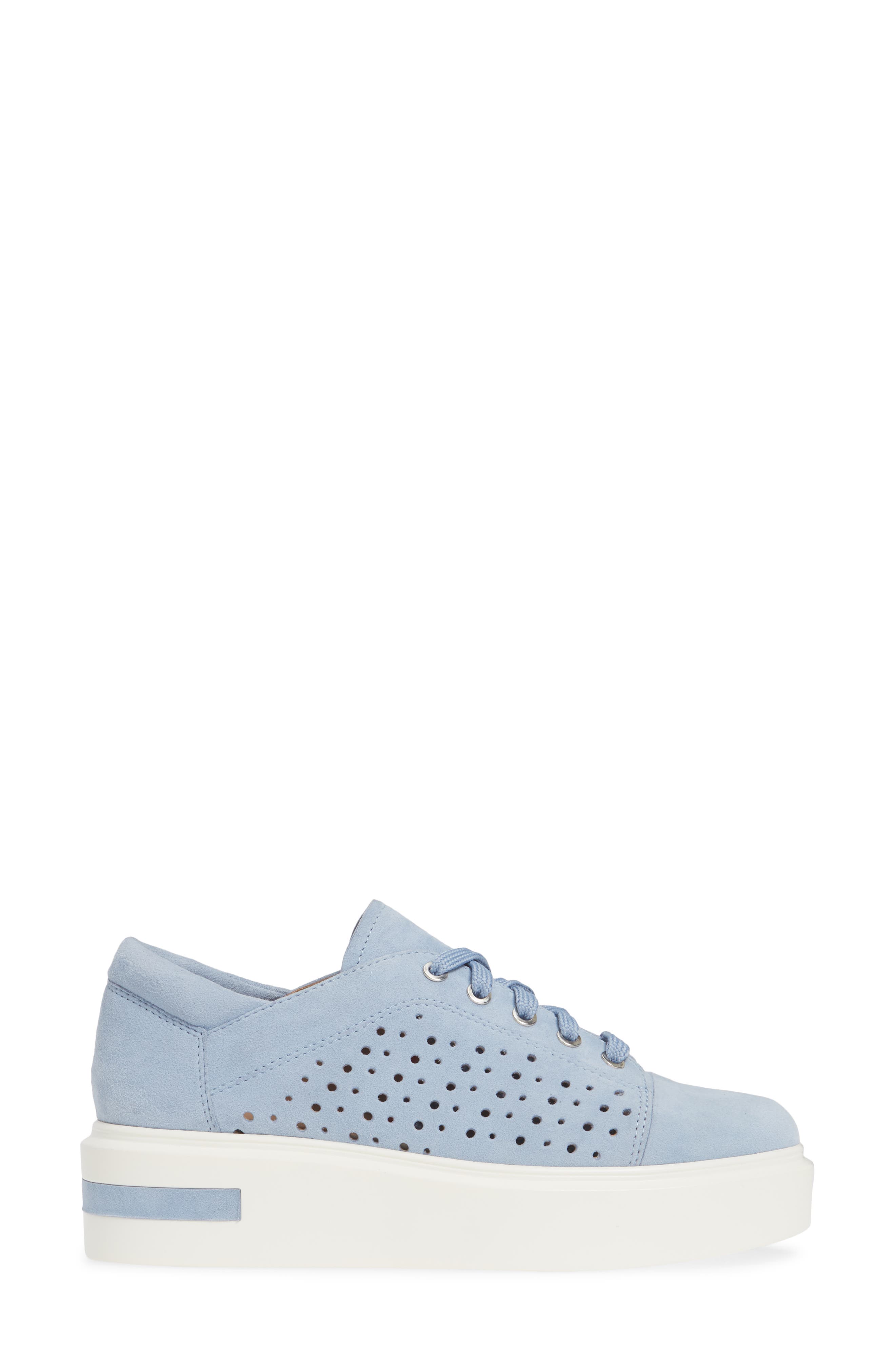 Linea Paolo Kendra Platform Sneaker, Alternate, color, Sky Blue Suede