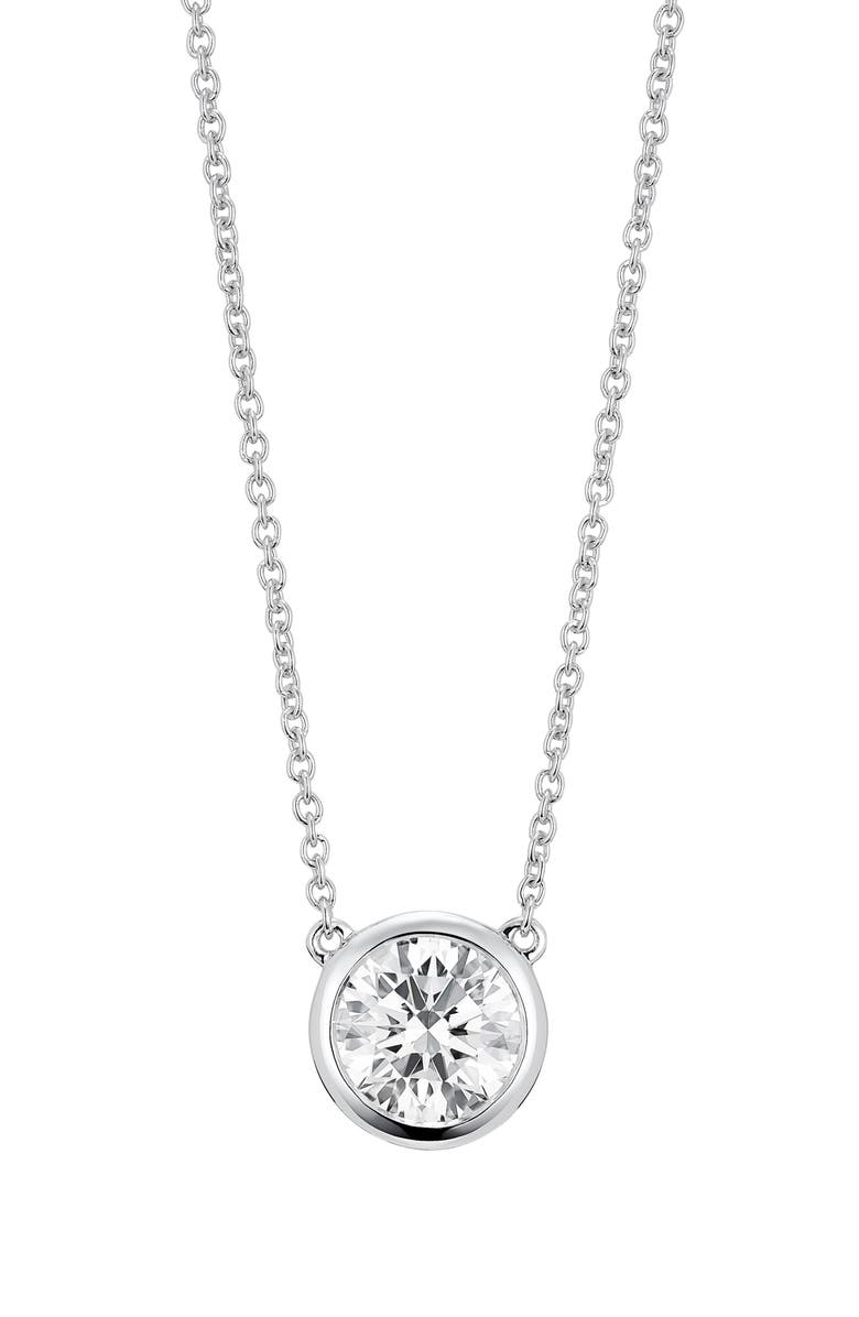LIGHTBOX 1-Carat Bezel Lab-Grown Diamond Pendant Necklace, Main, color, 