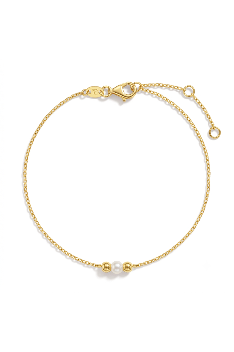 Pearl Stranded Girls Plated Bracelet, Main, color, Gold